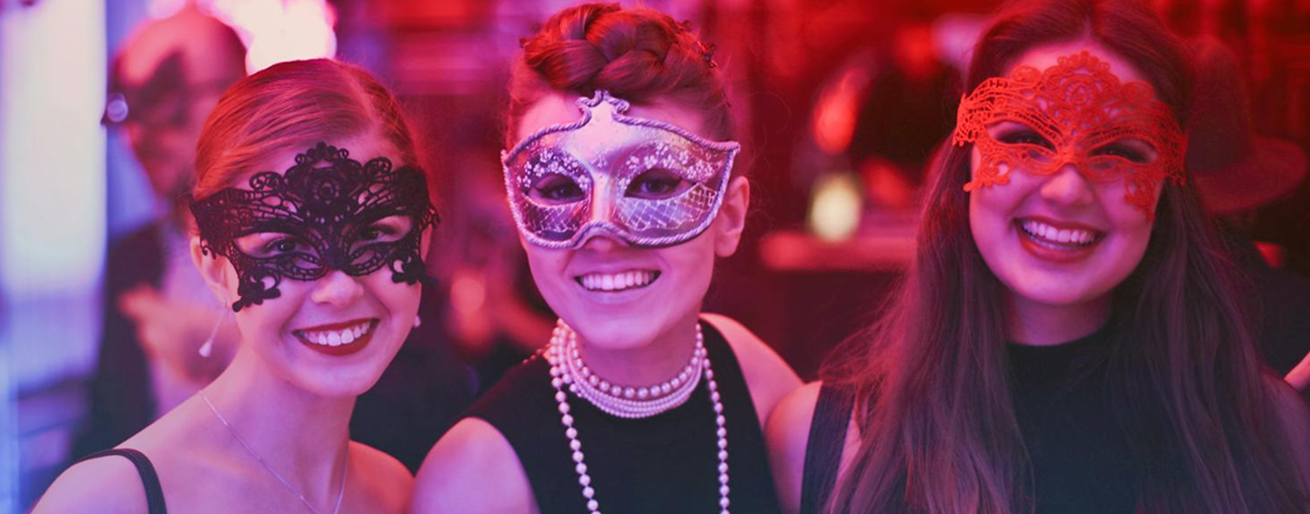 Rotaract members at masquerade event